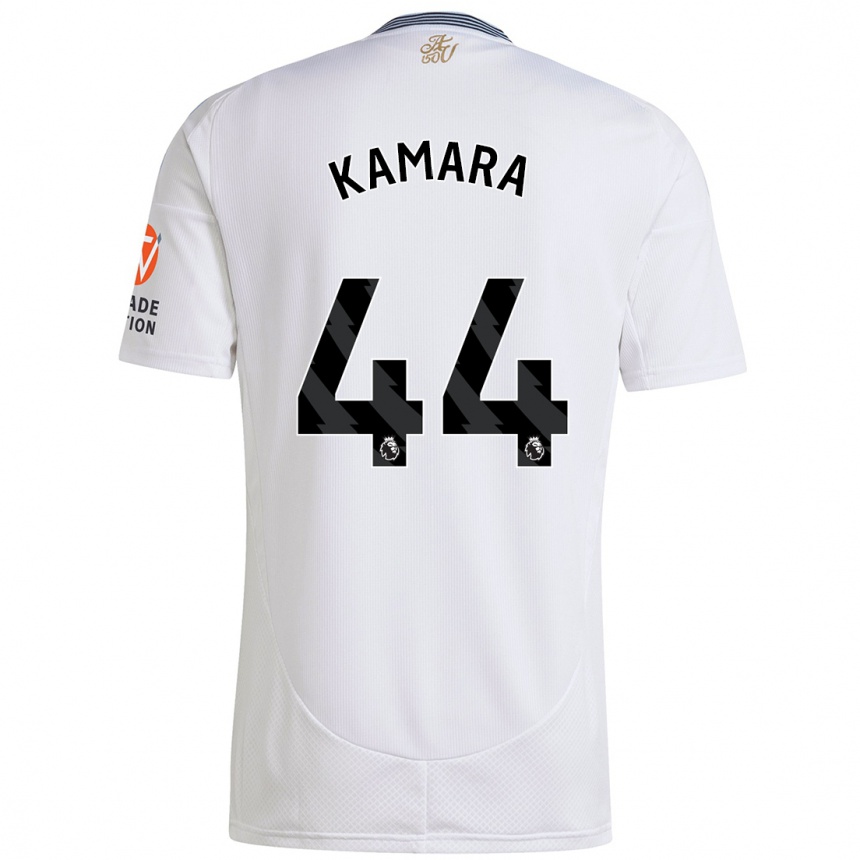 Kinder Fußball Boubacar Kamara #44 Weiß Auswärtstrikot Trikot 2024/25 T-Shirt Luxemburg