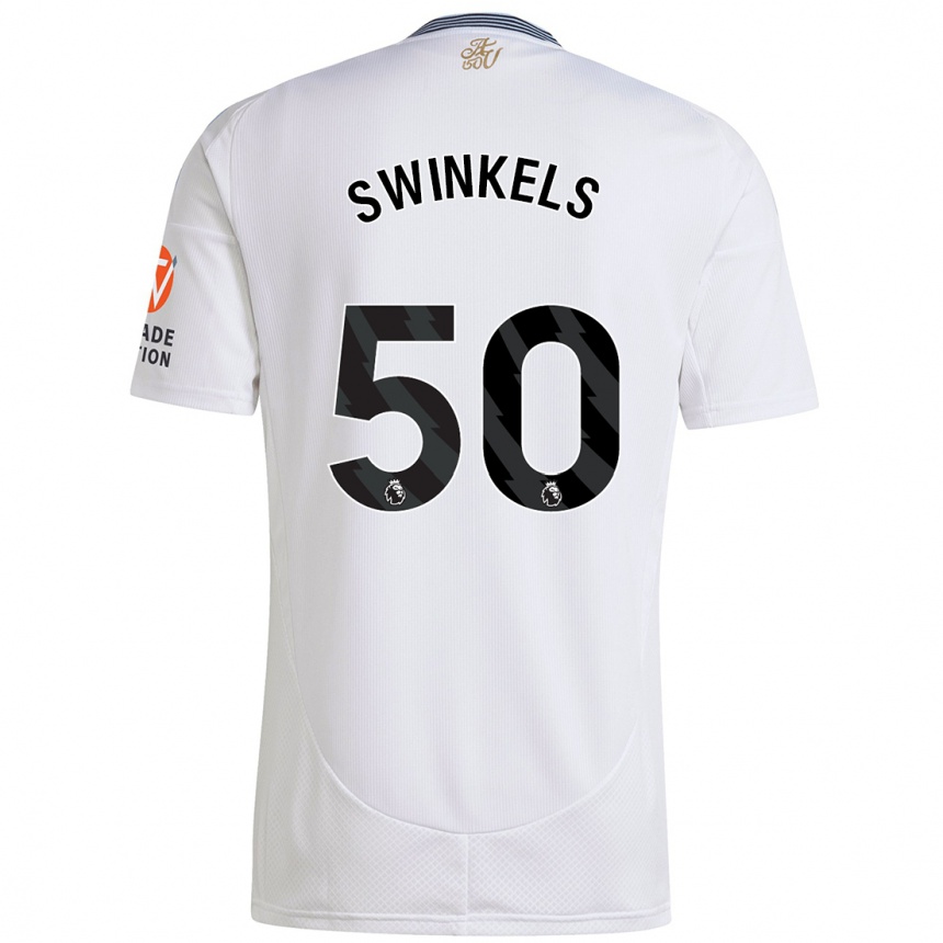 Kinder Fußball Sil Swinkels #50 Weiß Auswärtstrikot Trikot 2024/25 T-Shirt Luxemburg