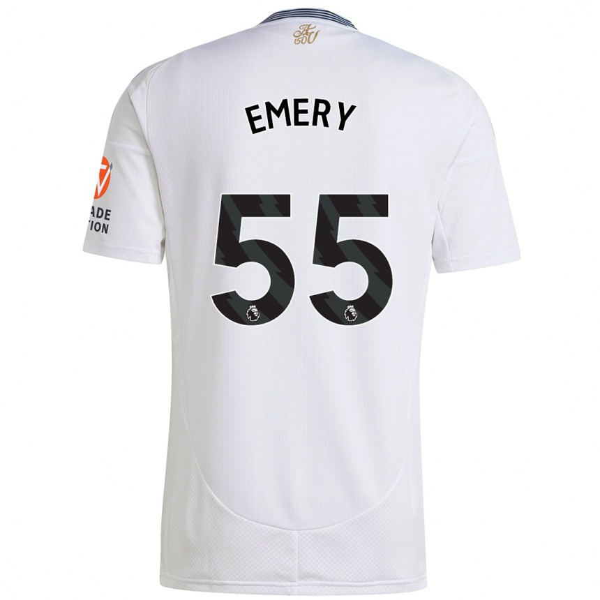 Kinder Fußball Lander Emery #55 Weiß Auswärtstrikot Trikot 2024/25 T-Shirt Luxemburg