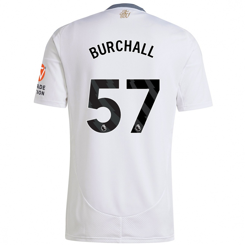 Kinder Fußball Ajani Burchall #57 Weiß Auswärtstrikot Trikot 2024/25 T-Shirt Luxemburg