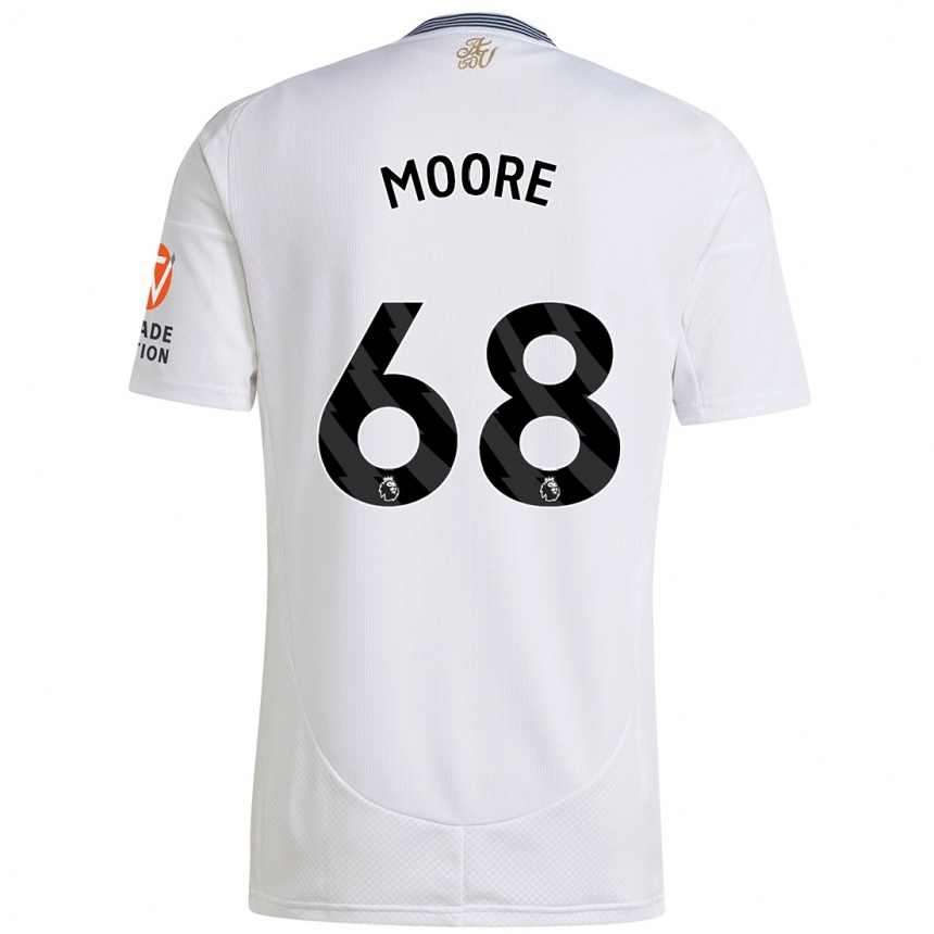 Kinder Fußball Kobei Moore #68 Weiß Auswärtstrikot Trikot 2024/25 T-Shirt Luxemburg