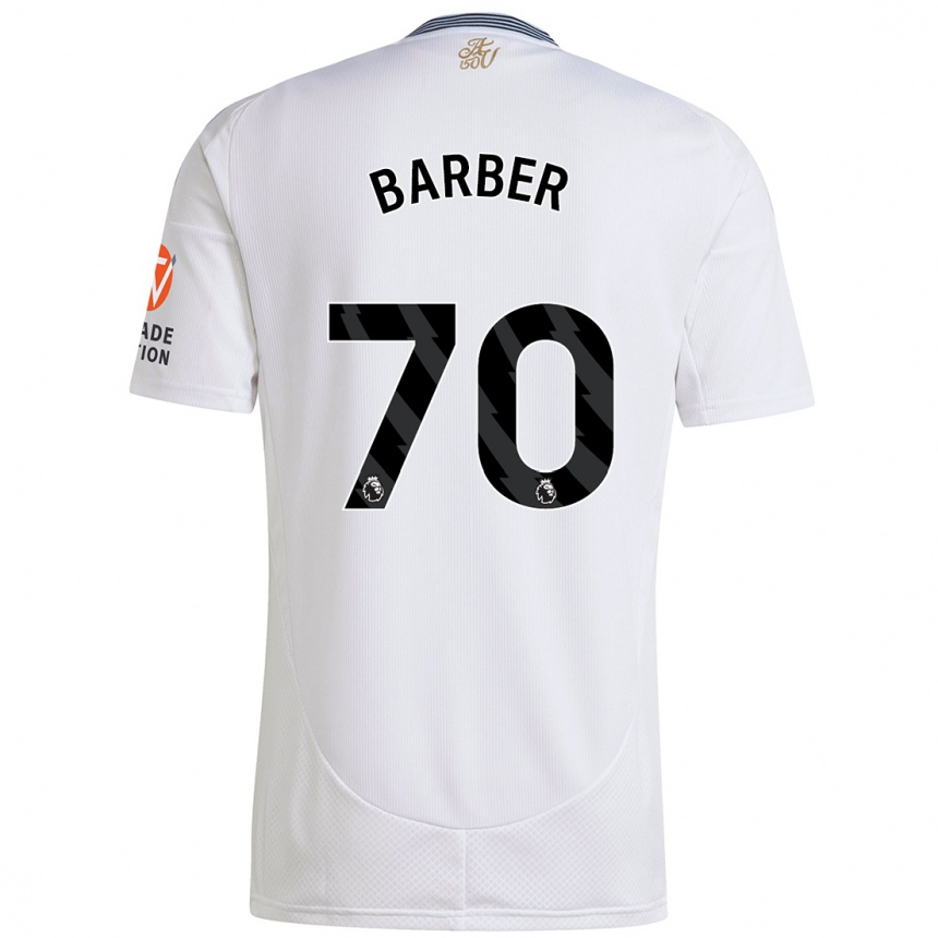 Kinder Fußball Jayden Barber #70 Weiß Auswärtstrikot Trikot 2024/25 T-Shirt Luxemburg