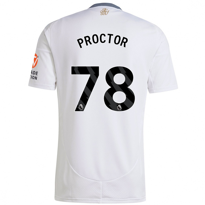 Kinder Fußball Sam Proctor #78 Weiß Auswärtstrikot Trikot 2024/25 T-Shirt Luxemburg