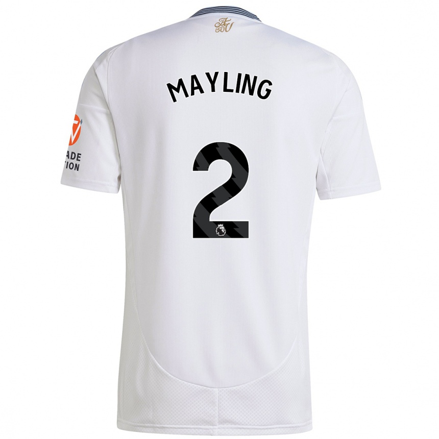 Kinder Fußball Sarah Mayling #2 Weiß Auswärtstrikot Trikot 2024/25 T-Shirt Luxemburg