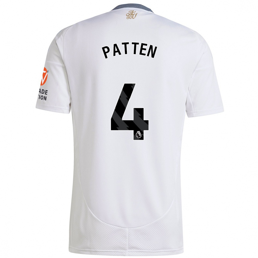 Kinder Fußball Anna Patten #4 Weiß Auswärtstrikot Trikot 2024/25 T-Shirt Luxemburg