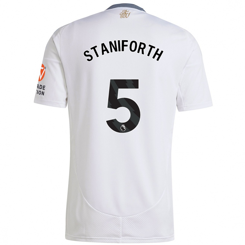 Kinder Fußball Lucy Staniforth #5 Weiß Auswärtstrikot Trikot 2024/25 T-Shirt Luxemburg