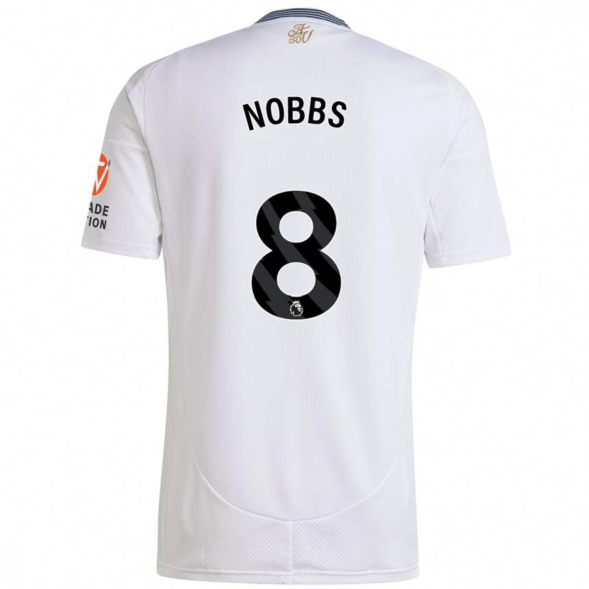 Kinder Fußball Jordan Nobbs #8 Weiß Auswärtstrikot Trikot 2024/25 T-Shirt Luxemburg