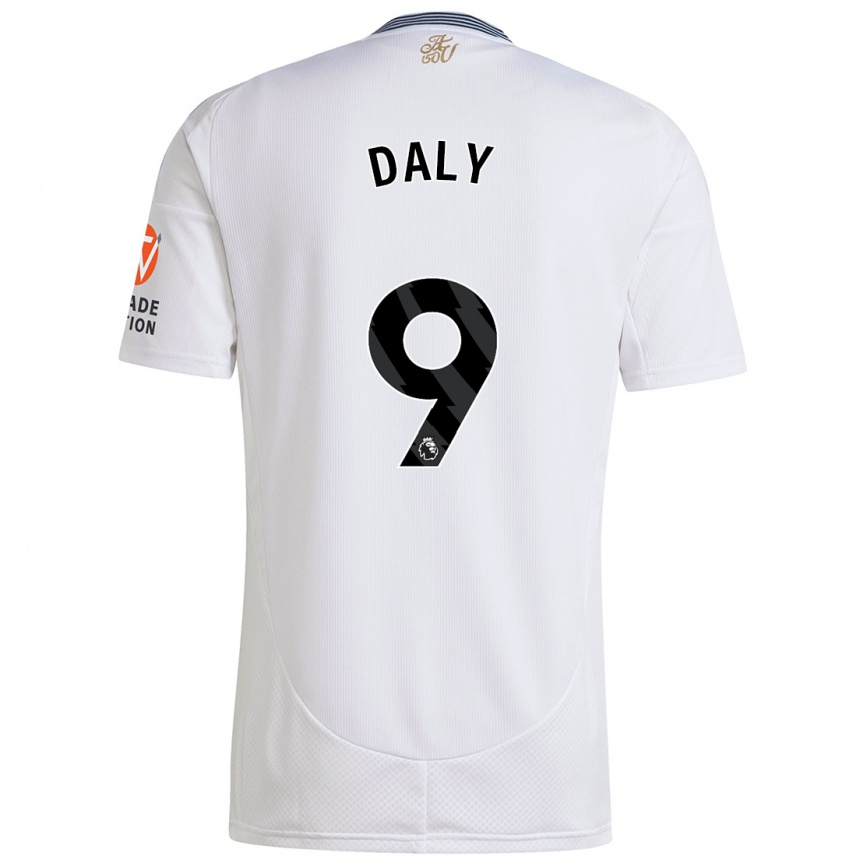 Kinder Fußball Rachel Daly #9 Weiß Auswärtstrikot Trikot 2024/25 T-Shirt Luxemburg