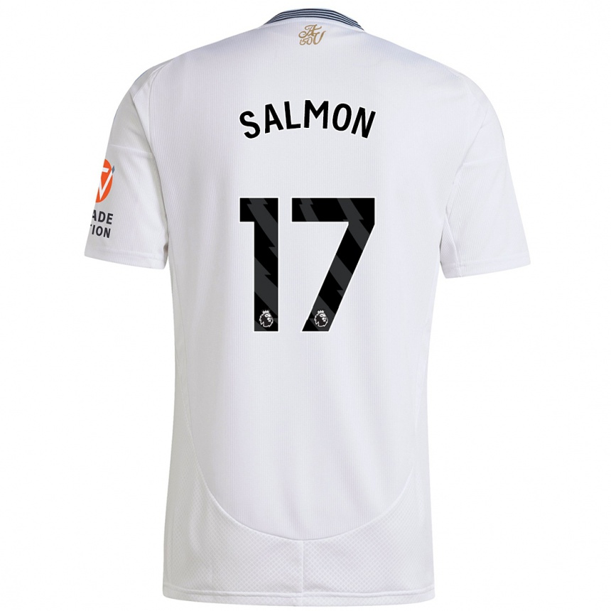 Kinder Fußball Ebony Salmon #17 Weiß Auswärtstrikot Trikot 2024/25 T-Shirt Luxemburg