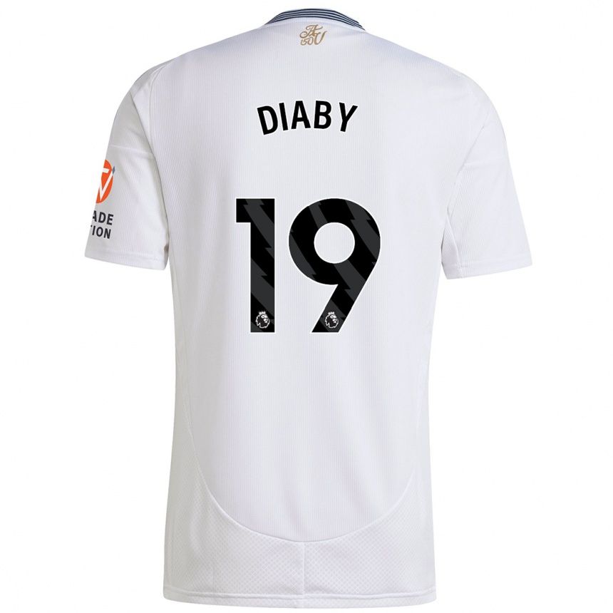 Kinder Fußball Moussa Diaby #19 Weiß Auswärtstrikot Trikot 2024/25 T-Shirt Luxemburg