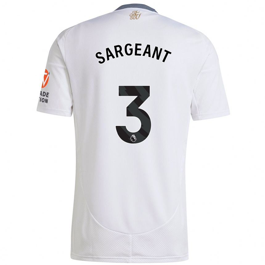 Kinder Fußball Meaghan Sargeant #3 Weiß Auswärtstrikot Trikot 2024/25 T-Shirt Luxemburg