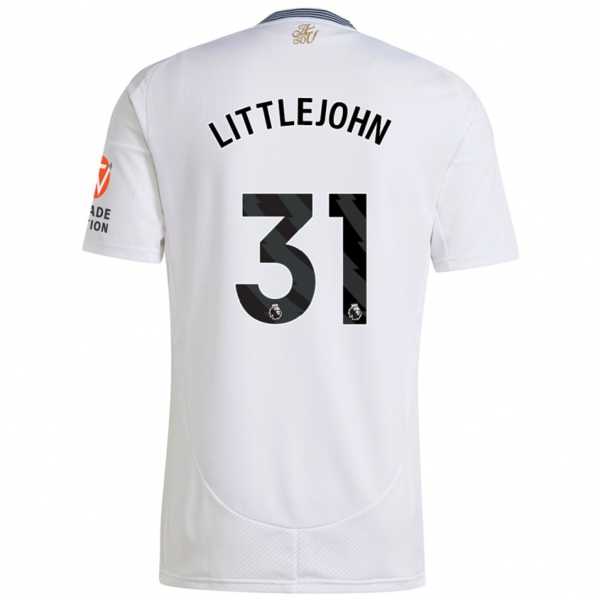 Kinder Fußball Ruesha Littlejohn #31 Weiß Auswärtstrikot Trikot 2024/25 T-Shirt Luxemburg