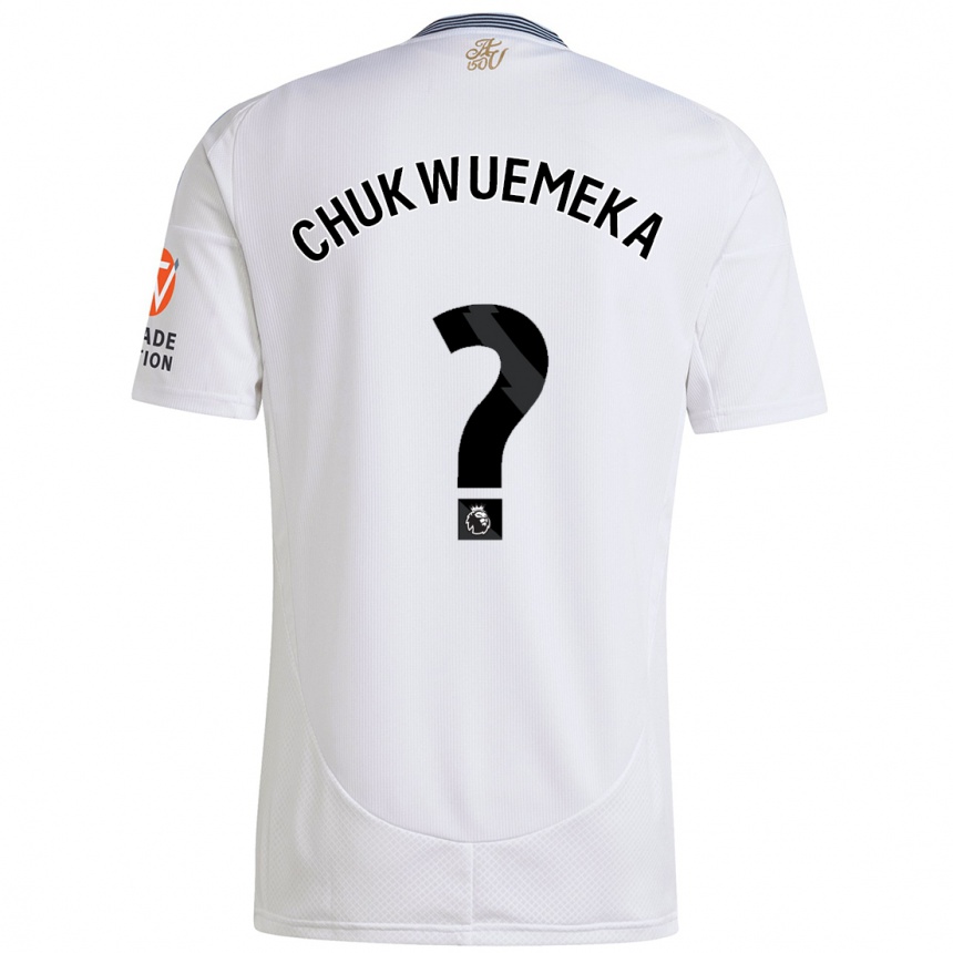 Kinder Fußball Caleb Chukwuemeka #0 Weiß Auswärtstrikot Trikot 2024/25 T-Shirt Luxemburg