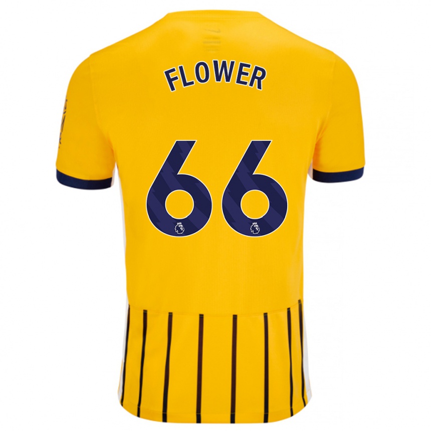 Kinder Fußball Louis Flower #66 Gold Blau Nadelstreifen Auswärtstrikot Trikot 2024/25 T-Shirt Luxemburg