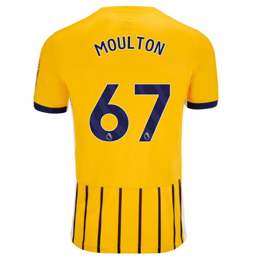 Kinder Fußball Remeiro Moulton #67 Gold Blau Nadelstreifen Auswärtstrikot Trikot 2024/25 T-Shirt Luxemburg