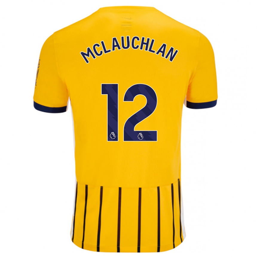 Kinder Fußball Rachel Mclauchlan #12 Gold Blau Nadelstreifen Auswärtstrikot Trikot 2024/25 T-Shirt Luxemburg