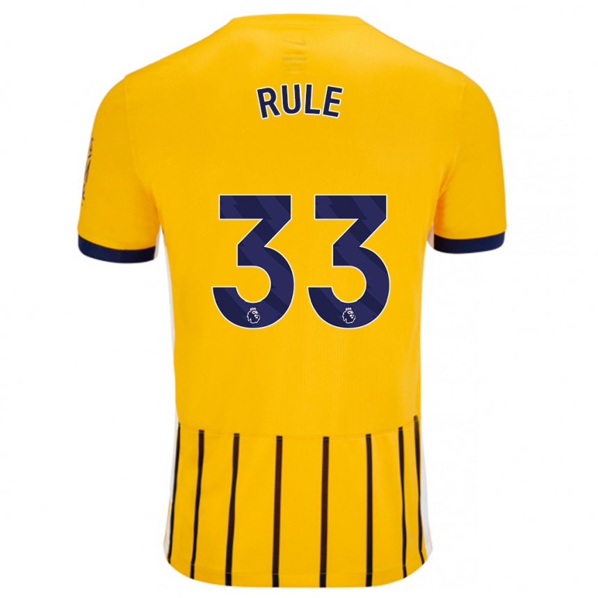 Kinder Fußball Charlize Jayde Rule #33 Gold Blau Nadelstreifen Auswärtstrikot Trikot 2024/25 T-Shirt Luxemburg