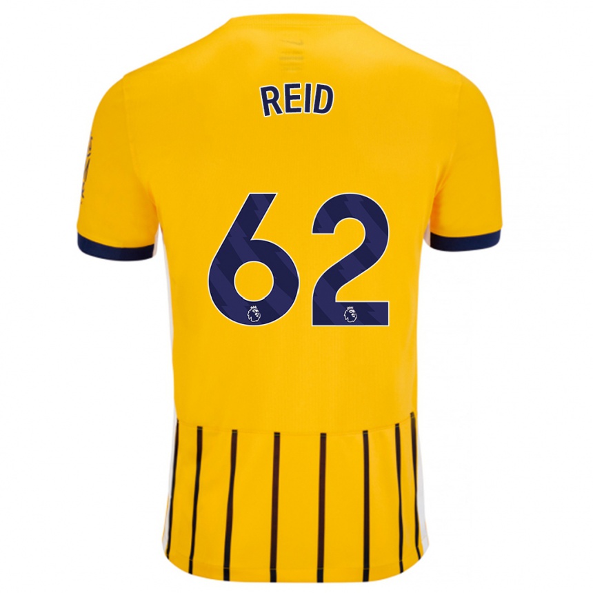 Kinder Fußball Tommy Reid #62 Gold Blau Nadelstreifen Auswärtstrikot Trikot 2024/25 T-Shirt Luxemburg