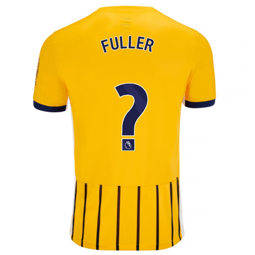 Kinder Fußball Jaydon Fuller #0 Gold Blau Nadelstreifen Auswärtstrikot Trikot 2024/25 T-Shirt Luxemburg