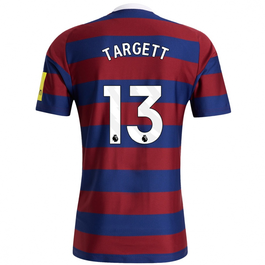 Kinder Fußball Matt Targett #13 Burgunderrot Marineblau Auswärtstrikot Trikot 2024/25 T-Shirt Luxemburg