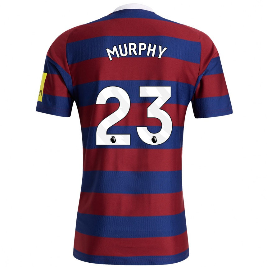 Kinder Fußball Jacob Murphy #23 Burgunderrot Marineblau Auswärtstrikot Trikot 2024/25 T-Shirt Luxemburg