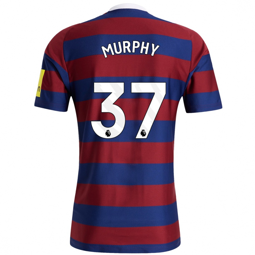 Kinder Fußball Alex Murphy #37 Burgunderrot Marineblau Auswärtstrikot Trikot 2024/25 T-Shirt Luxemburg