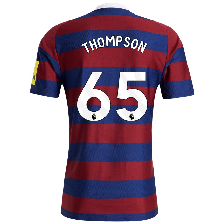 Kinder Fußball Ciaran Thompson #65 Burgunderrot Marineblau Auswärtstrikot Trikot 2024/25 T-Shirt Luxemburg