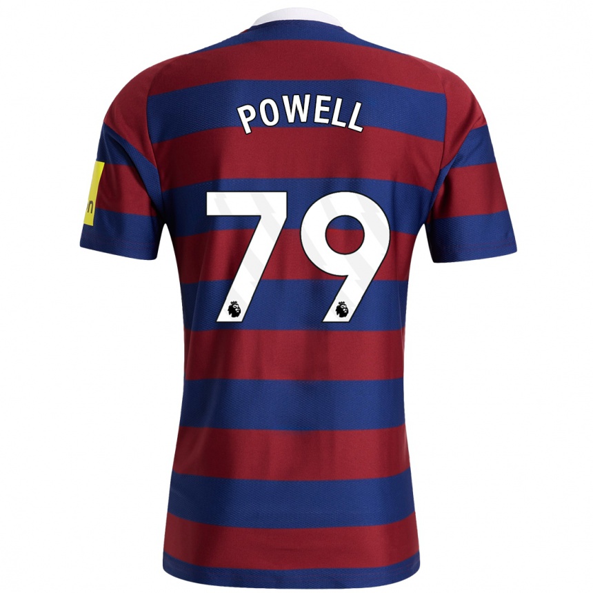 Kinder Fußball Rory Powell #79 Burgunderrot Marineblau Auswärtstrikot Trikot 2024/25 T-Shirt Luxemburg