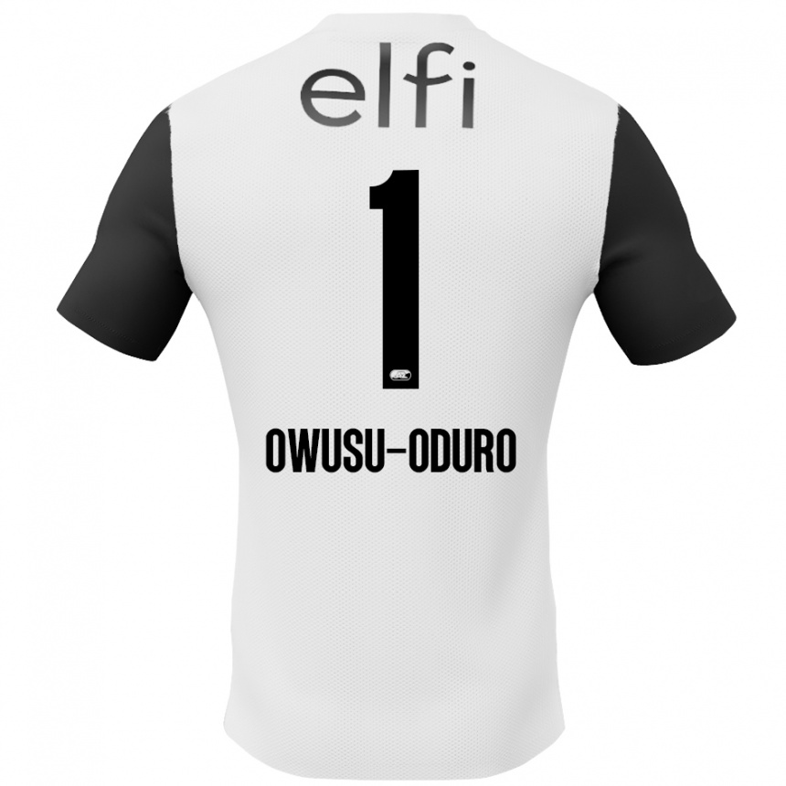 Kinder Fußball Rome Jayden Owusu-Oduro #1 Weiß Schwarz Auswärtstrikot Trikot 2024/25 T-Shirt Luxemburg