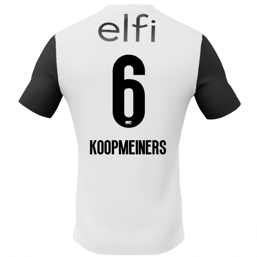 Kinder Fußball Peer Koopmeiners #6 Weiß Schwarz Auswärtstrikot Trikot 2024/25 T-Shirt Luxemburg