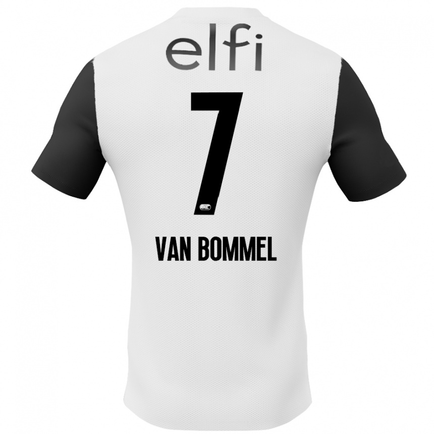 Kinder Fußball Ruben Van Bommel #7 Weiß Schwarz Auswärtstrikot Trikot 2024/25 T-Shirt Luxemburg