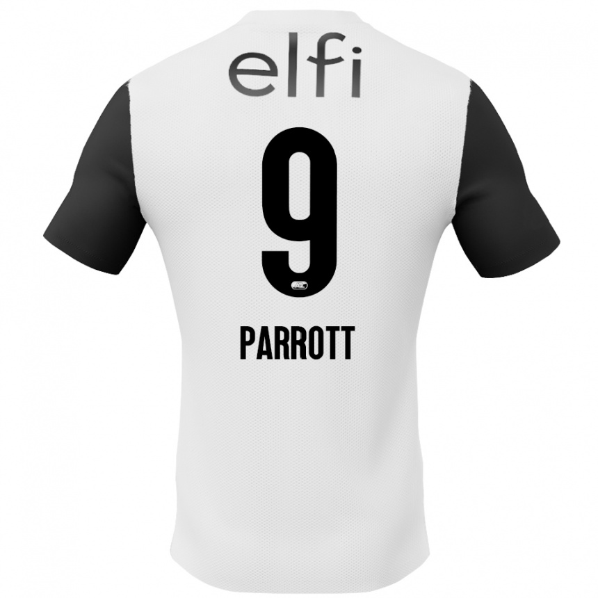 Kinder Fußball Troy Parrott #9 Weiß Schwarz Auswärtstrikot Trikot 2024/25 T-Shirt Luxemburg