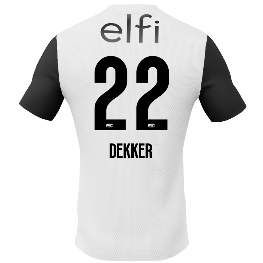 Kinder Fußball Maxim Dekker #22 Weiß Schwarz Auswärtstrikot Trikot 2024/25 T-Shirt Luxemburg