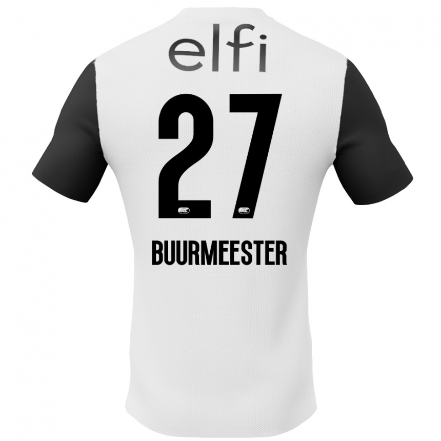 Kinder Fußball Zico Buurmeester #27 Weiß Schwarz Auswärtstrikot Trikot 2024/25 T-Shirt Luxemburg