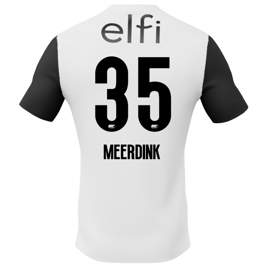 Kinder Fußball Mexx Meerdink #35 Weiß Schwarz Auswärtstrikot Trikot 2024/25 T-Shirt Luxemburg