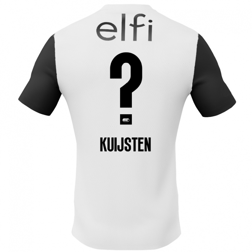 Kinder Fußball Tristan Kuijsten #0 Weiß Schwarz Auswärtstrikot Trikot 2024/25 T-Shirt Luxemburg