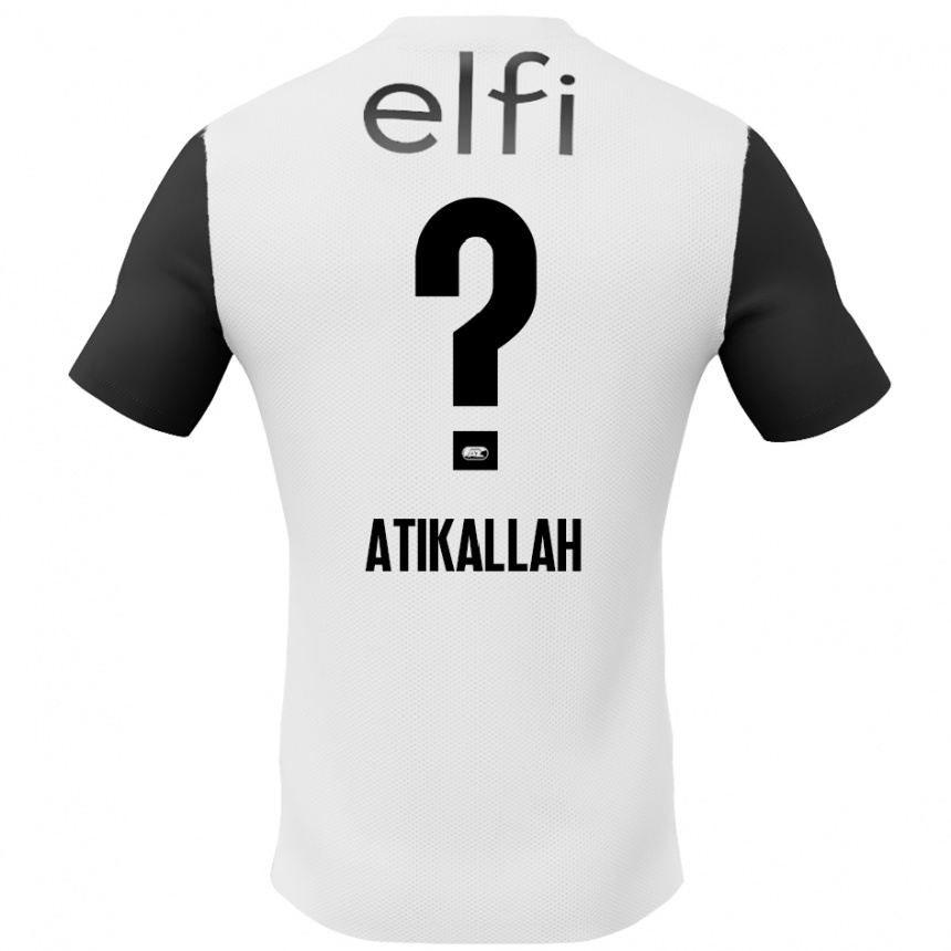 Kinder Fußball Rayan Atikallah #0 Weiß Schwarz Auswärtstrikot Trikot 2024/25 T-Shirt Luxemburg