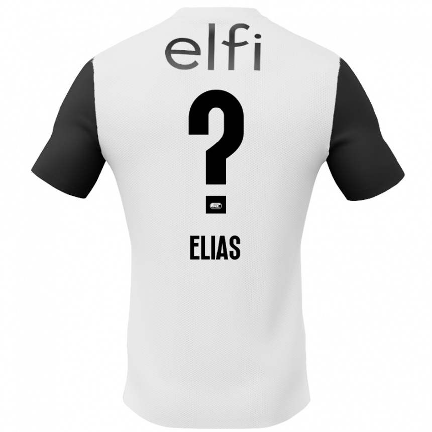 Kinder Fußball Janoa Elias #0 Weiß Schwarz Auswärtstrikot Trikot 2024/25 T-Shirt Luxemburg