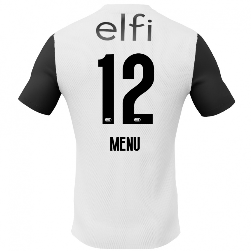 Kinder Fußball Mathijs Menu #12 Weiß Schwarz Auswärtstrikot Trikot 2024/25 T-Shirt Luxemburg