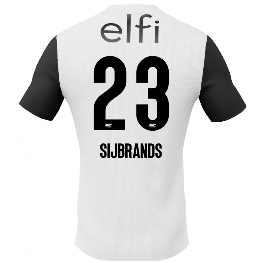 Kinder Fußball Julian Sijbrands #23 Weiß Schwarz Auswärtstrikot Trikot 2024/25 T-Shirt Luxemburg