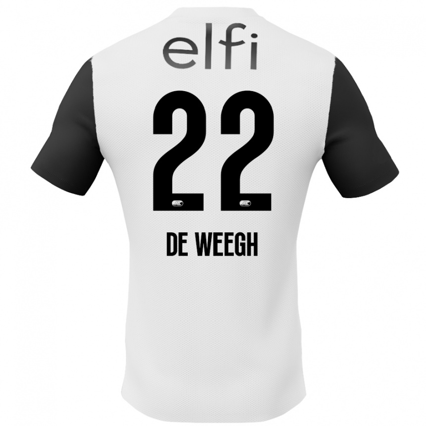 Kinder Fußball Bo Op De Weegh #22 Weiß Schwarz Auswärtstrikot Trikot 2024/25 T-Shirt Luxemburg