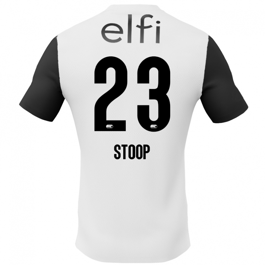 Kinder Fußball Maudy Stoop #23 Weiß Schwarz Auswärtstrikot Trikot 2024/25 T-Shirt Luxemburg