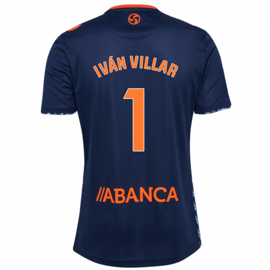 Kinder Fußball Iván Villar #1 Marineblau Auswärtstrikot Trikot 2024/25 T-Shirt Luxemburg