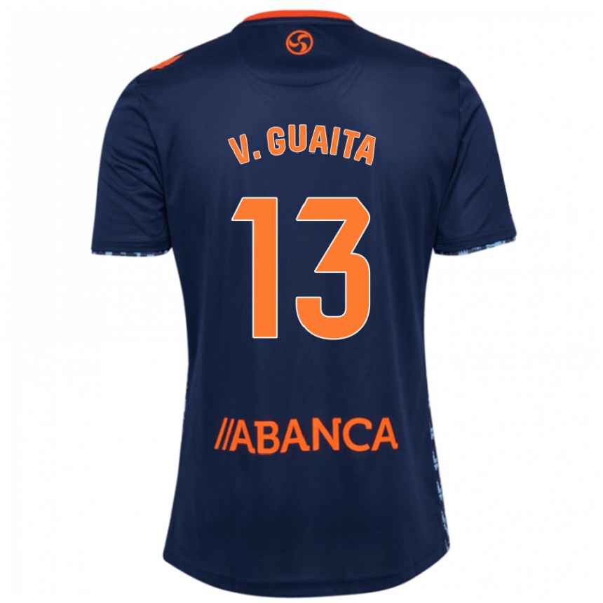 Kinder Fußball Vicente Guaita #13 Marineblau Auswärtstrikot Trikot 2024/25 T-Shirt Luxemburg