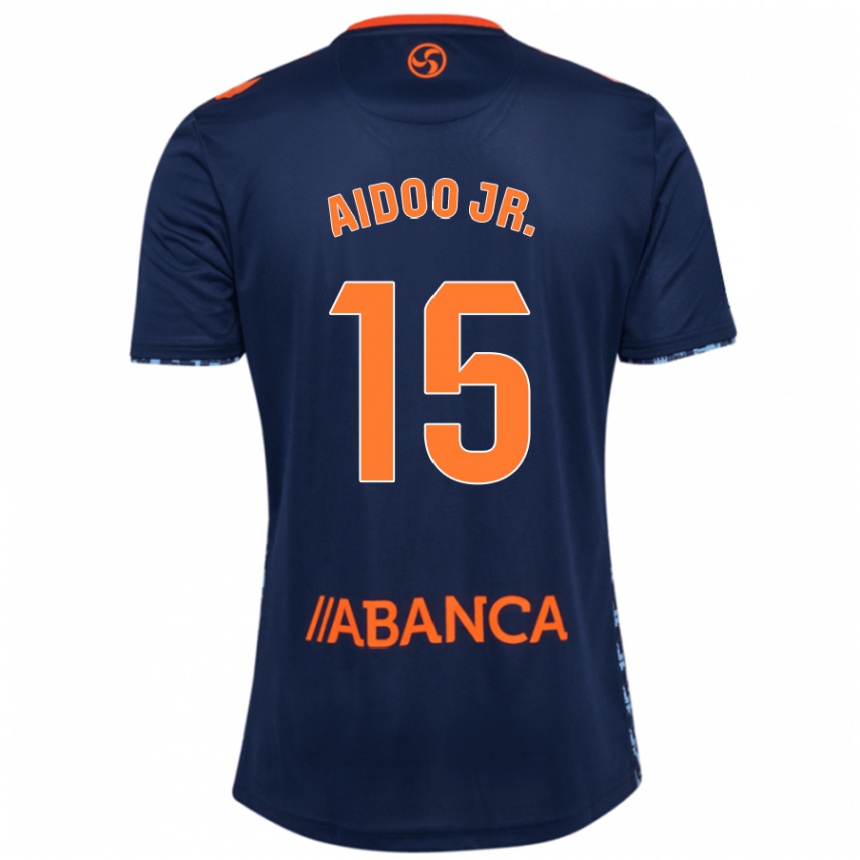 Kinder Fußball Joseph Aidoo #15 Marineblau Auswärtstrikot Trikot 2024/25 T-Shirt Luxemburg