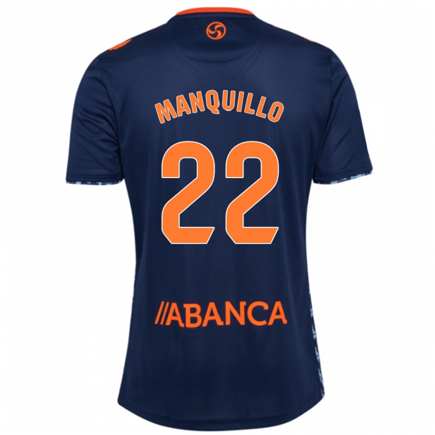 Kinder Fußball Javier Manquillo #22 Marineblau Auswärtstrikot Trikot 2024/25 T-Shirt Luxemburg