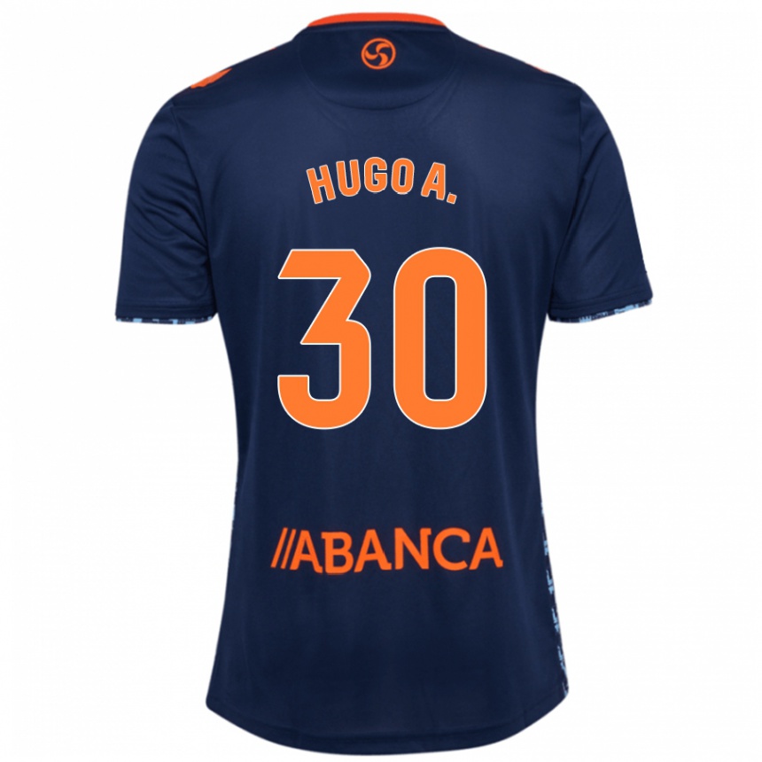 Kinder Fußball Hugo Álvarez #30 Marineblau Auswärtstrikot Trikot 2024/25 T-Shirt Luxemburg