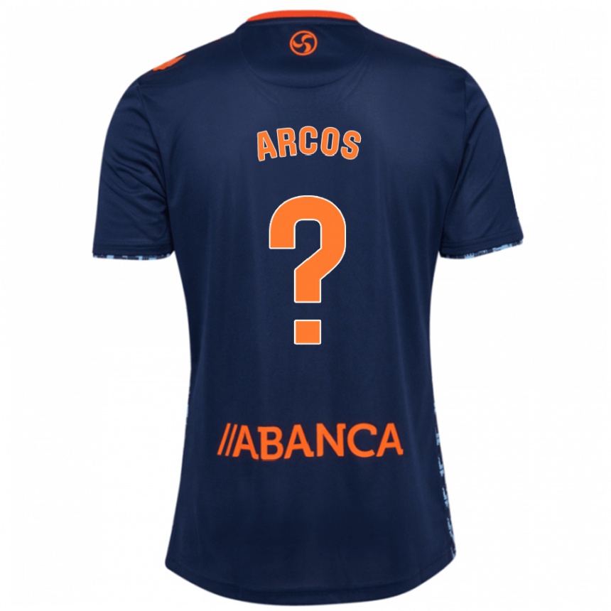 Kinder Fußball Ángel Arcos #0 Marineblau Auswärtstrikot Trikot 2024/25 T-Shirt Luxemburg