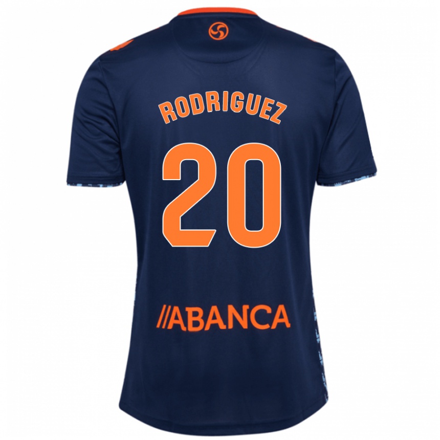 Kinder Fußball Javi Rodríguez #20 Marineblau Auswärtstrikot Trikot 2024/25 T-Shirt Luxemburg