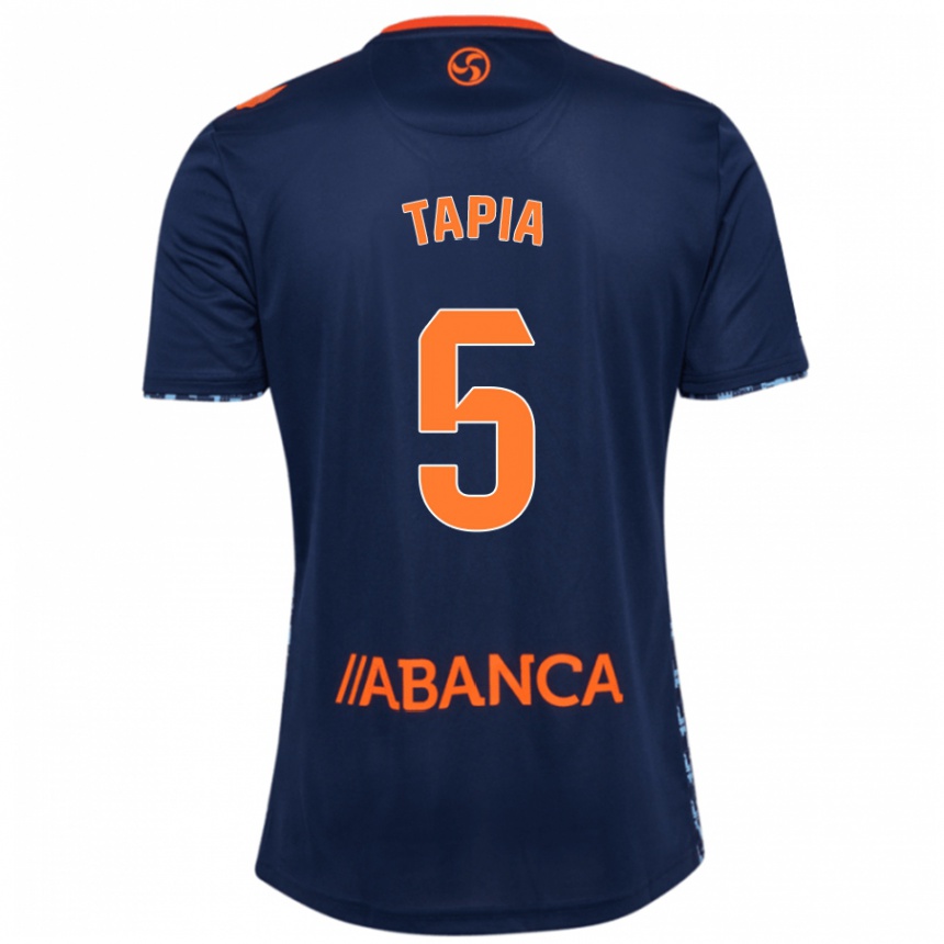 Kinder Fußball Renato Tapia #5 Marineblau Auswärtstrikot Trikot 2024/25 T-Shirt Luxemburg